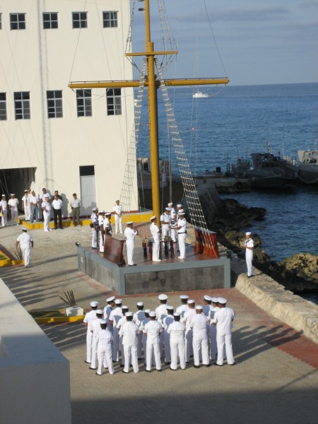 Mexican Navy's Daily Flag Raising Ceremony