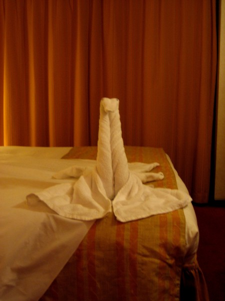 Thursday Night's Towel Animal - A Goose, we think