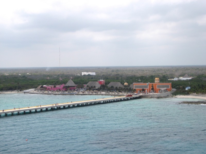 Nearly 1/2 mile walk on the pier from shore to the ship