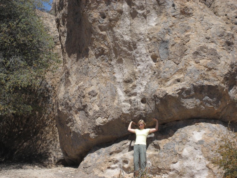 Linda Pretending to be Atlas at City of Rocks